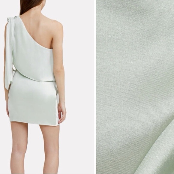 Significant Other Mint Green One-Shoulder Satin Dress - Picture 10 of 12